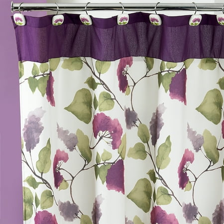 Popular Bath Jasmine Plum 70 x 72 Fabric Bathroom Shower Curtain