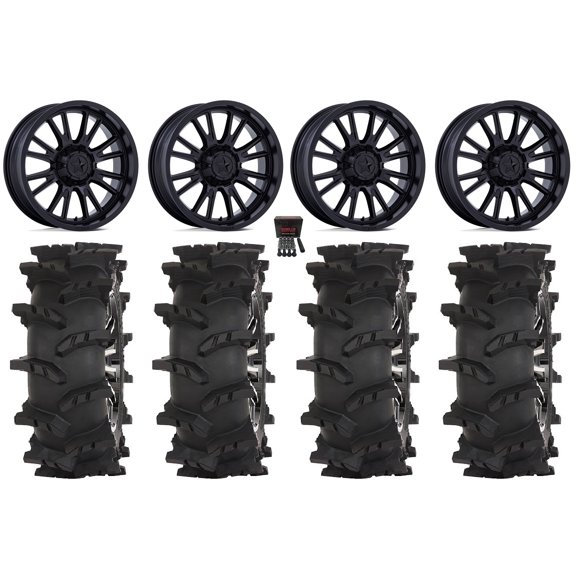 MSA ThunderLips 20" Wheels Black 33" Outlaw Max Tires Sportsman RZR Ranger
