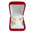 thumbnail image 4 of 14k Yellow Gold Shiny And Textured Double Row Love Knot Stud Earrings, 10mm, 4 of 4