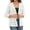 White, variant on Breezora Ladies V Neck Three Quarter Sleeve Lace Knit Cardigan Open Front Lightweight Cover Up L Size Beige