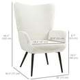 thumbnail image 3 of HOMCOM Fauteuil d'Appoint Moderne en Sherpa Rembourré pour Chambre, 3 of 10
