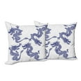thumbnail image 6 of Ambesonne Blue Throw Pillow Cover 2 Pack, Japanese Dragons Mythical, 20", Blue, 6 of 6