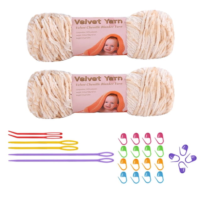 Velvet Crochet Yarn, Soft Polyester Fiber, Hand Weaving Material for Knitting, Crafts, Home Use,Textured,YISHFHP,C