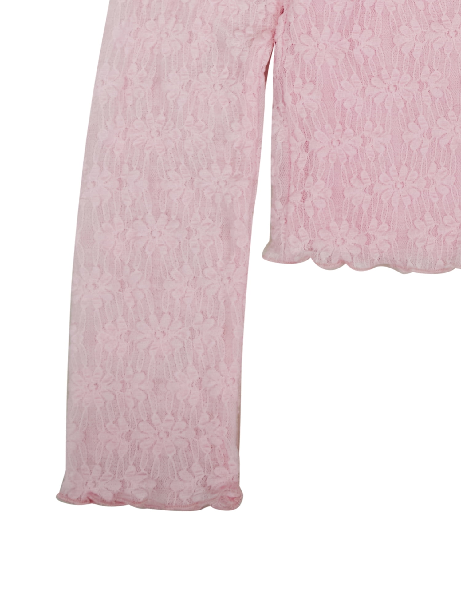 Planet Gold Girls' Long Sleeve Lace Top and Skirt, 2-Piece Set, Sizes 4-18