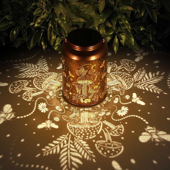 Oggfader Solar Lights Outdoor Waterproof Led Lantern Hanging Solar Lantern Outdoor Decor Solar Patio Lamp Solar Lantern Light Romantic Hanging Light Table Light Desk Lamp Hollow Out