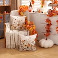 thumbnail image 3 of Fall Pillow Covers 18x18 inch Set of 2 Fall Decoration Varity Flower Leaves decor White Autumn Outdoor Pillow Cover Thanksgiving Decoration for Home Couch 119D, 3 of 6