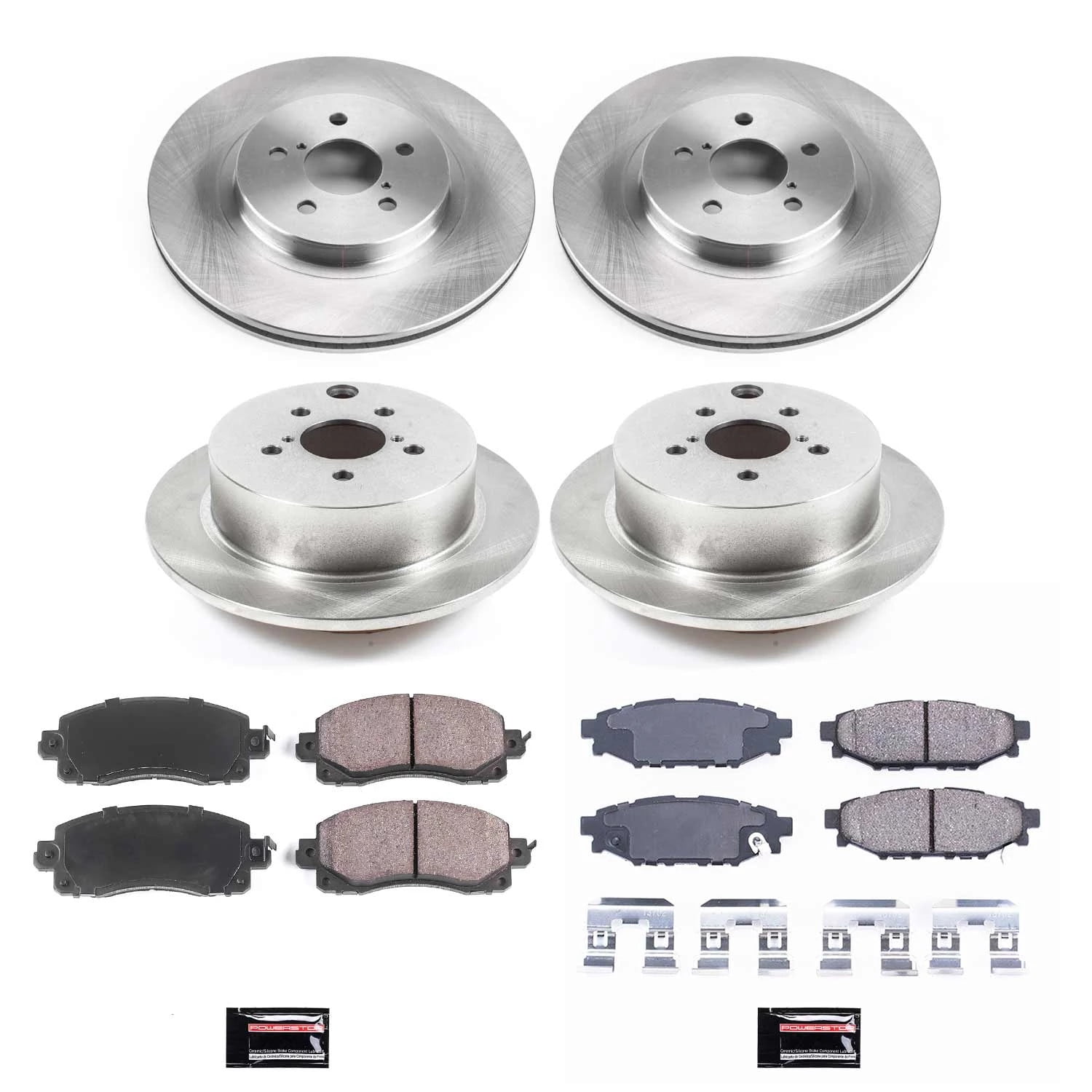 PowerStop Front and Rear Stock Replacement Brake Pad and Rotor Kit Fits: SUBARU Select Models KOE7927