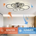 thumbnail image 4 of Luz De Techo LED Moderna Con Ventilador, Lámpara De Ventilador De Techo Nórdico 6 Anillos Control Remoto Para Sala De Estar De Dormitorio., 4 of 7