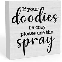 Zomyto 5"x5" Funny If Your Doodies be Cray Bathroom Sign, Home Bathroom Decor for Shelves, Humor Half Bathroom Decorations Shelf Toilet Wall Decor