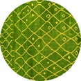 thumbnail image 1 of Ahgly Company Machine Washable Indoor Round Abstract Yellow Modern Area Rugs, 6' Round, 1 of 4