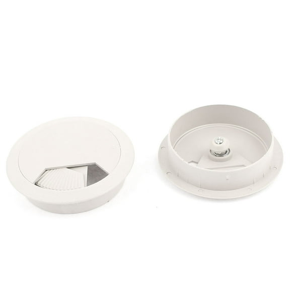 Unique Bargains 2 Pcs 58mm Diameter Desk Wire Cord Cable Organizer Grommets Hole Cover Gray