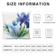 thumbnail image 5 of JEUXUS Watercolor Blue Iris Flower with Green Leaves Decorative Short Plush Pillowcase White, 5 of 5