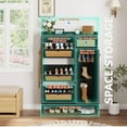 thumbnail image 5 of Huisuilinss Shoe Cabinet With 3 Flip Drawer,Rattan Shoe Organizer Cabinet,Slim Wood Hidden Shoe Rack,Freestanding Shoe Storage Cabinet With 4 Open Shelves,Metal Legs For Entryway Hallway Living Room, 5 of 8