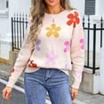 thumbnail image 6 of DailyTrove Women's Colorful Floral Sweater, Long Sleeve, Casual Festival & Street Wear, Soft Cotton Blend, Plus Size Friendly, 6 of 6