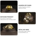 thumbnail image 4 of Creative Pistachio Shape Keychain Pendant Made of Copper for Decoration Coffee Color 2 Pcs, 4 of 9