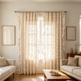 thumbnail image 6 of PYURTEP Vintage Lace Curtains 78 Inches Long, Floral Pattern Semi Blackout Sheer Curtains, Ruffled Edge Grommet Window Drapes for Living Room Bedroom, 6 of 7