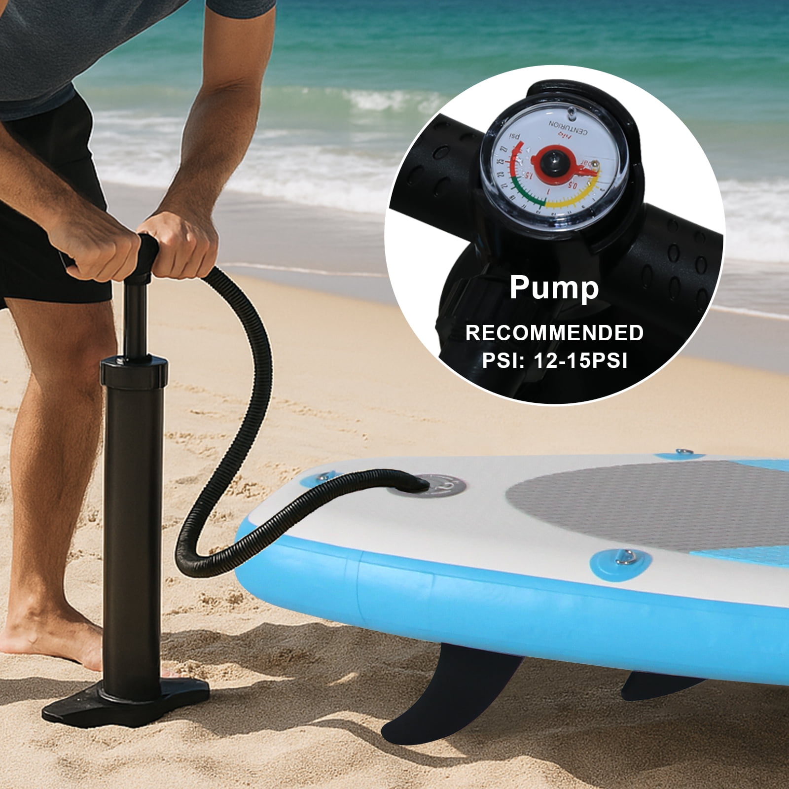 Inflatable Stand up Paddle Board for Youth and Adults, 9'9'' Premium PVC Non-Slip Deck Paddleboard Yoga Fishing Touring