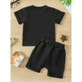 thumbnail image 3 of Bagilaanoe 2pcs Toddler Baby Girl Shorts Set Short Sleeve Letter Print T Shirt Tops + Shorts 6M 12M 18M 24M 3T Kids Casual Summer Clothes, 3 of 9