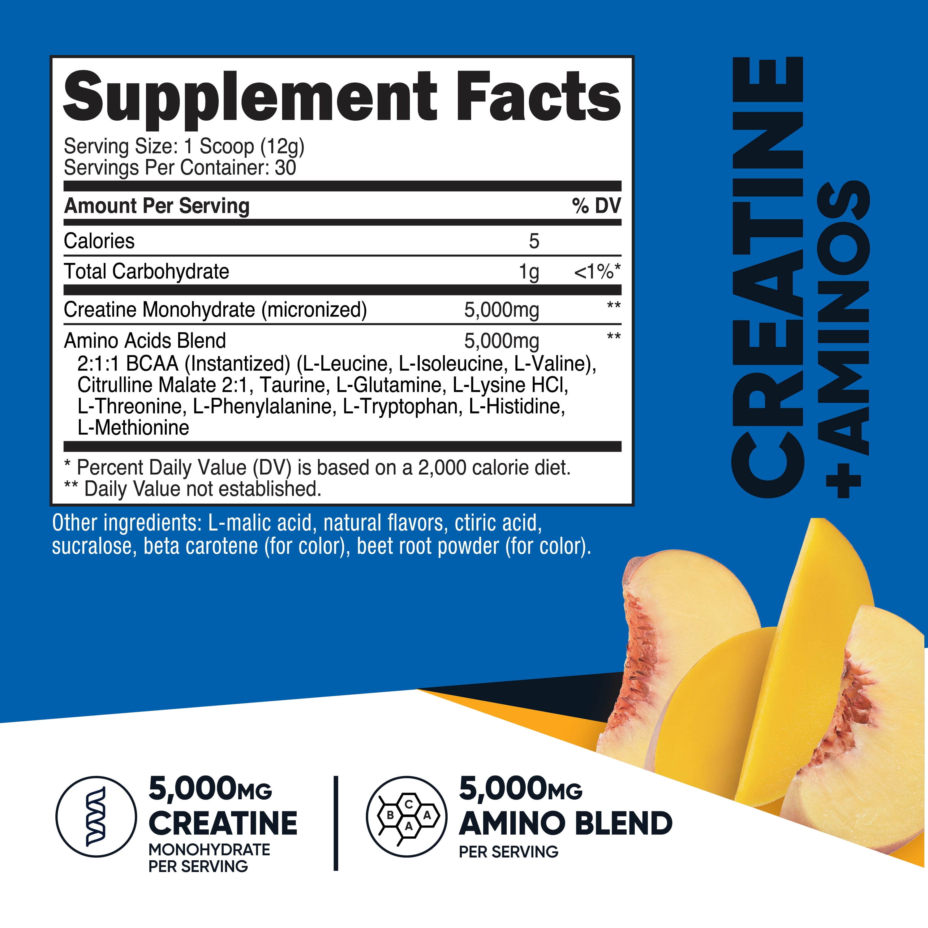 Nutricost Creatine + Aminos 30 Servings (Peach Mango Morocco | Ubuy