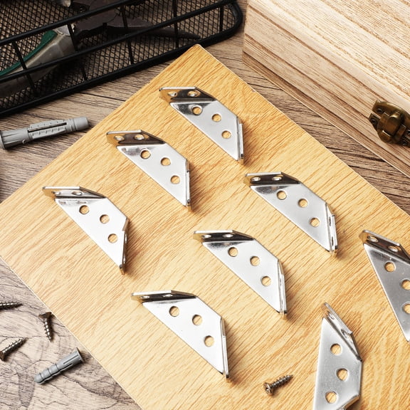 Raindrops 10pcs Corner Brackets Furniture Supports Shelf Brace Fasteners with Screws