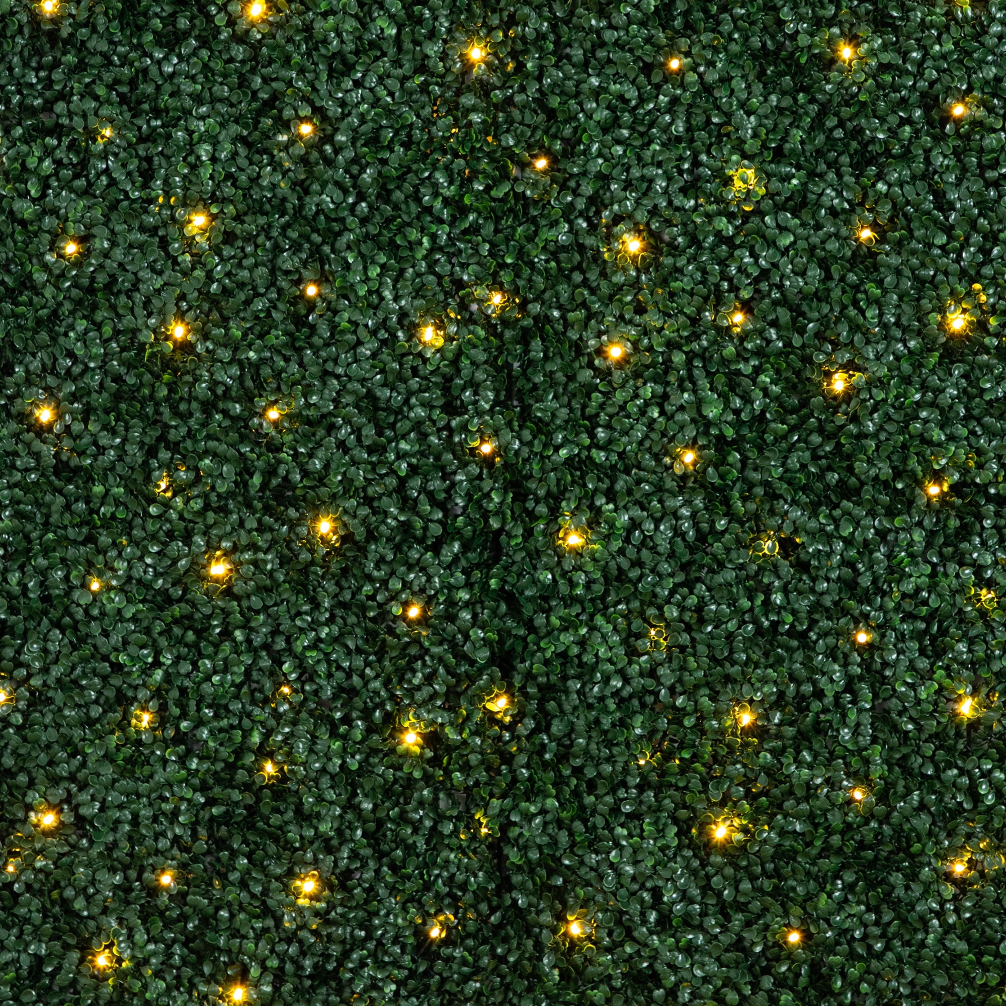 Nearly Natural 40in. x 40in. UV Resistant Boxwood Artificial Living Wall Panel with 100 Warm White LED Lights (Indoor/Outdoor)