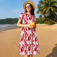 thumbnail image 4 of Easygdp Bloody Hand 2 para Vestido Transpirable de Mujer, Vestido Suelto de Manga Corta con Pliegues y Bolsillos para el Verano, 4 of 6