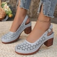 thumbnail image 6 of YLYL Womens Roman Sandals Hollow out Ankle Strap Closed Toe Chunky Heel Retro Dressy Summer Shoes, 6 of 9