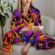 thumbnail image 5 of Balery Skull Conjunto de Pijama con Estampado para Mujer, Conjunto de Dos Piezas con Manga Larga, Ropa de Dormir Suave con Bolsillos, Pijamas Cómodos-Medium, 5 of 6