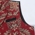 thumbnail image 4 of VBTAPA Mens Victorian Gothic Suit Vest Steampunk Waistcoat Single Breasted V-Neck Formal Wedding Tuxedo Vest Jacket Red L, 4 of 7