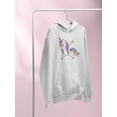 thumbnail image 3 of Colorful Dabbing Unicorn Hoodie Women -Image by Shutterstock, Female XX-Large, 3 of 4