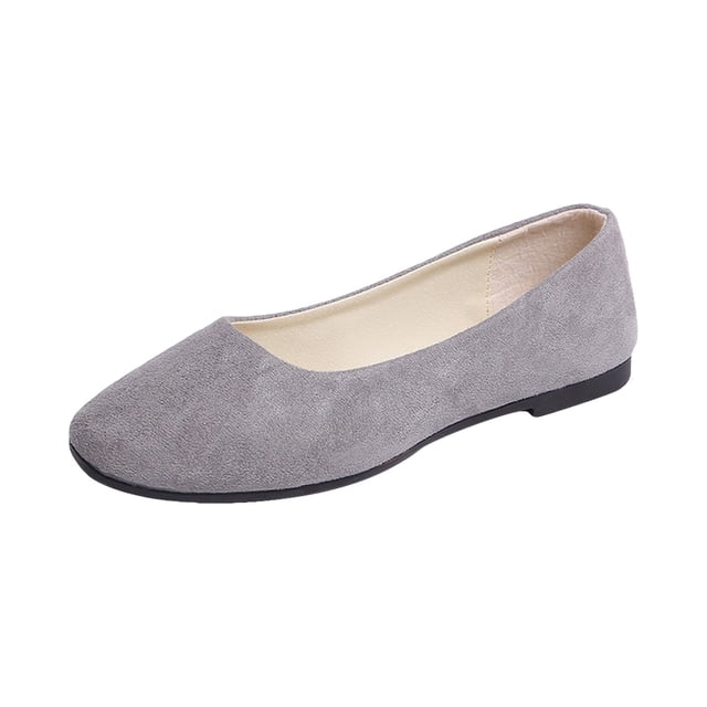 ZTTD Femmes Filles Grande Taille à Enfiler Plat Confort Décontracté Chaussures Simples Gris