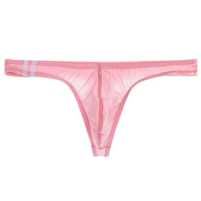 Tanga transparente de seda de hielo para hombre, ropa interior fina de cintura baja, sexy, con forma de U, pantalones cortos transpirables de verano para jóvenes