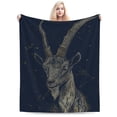 thumbnail image 2 of Mystical Capricorn Goat Throw Blanket, Celestial Star Constellation Art for Astrology Lovers & Adult Birthday Gift 60x50, 2 of 6