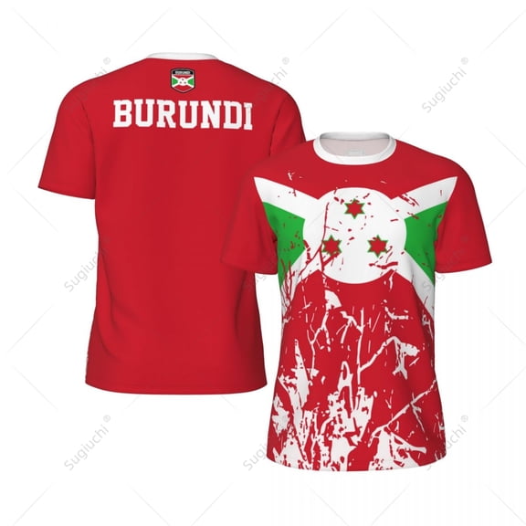 Exclusive design Burundi Flag Grain 3D Printed Men For Running Bike Soccer Tennis Fitness Sports tshirt Mesh Fans Short T-shirt