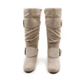 thumbnail image 2 of GJPBGK Women’s Boots Knee High Slouchy Boots Suede Faux Fur Lined Side Zipper Buckle Winter Fashion Boots, 2 of 9