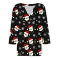 thumbnail image 5 of Women's 3/4 Sleeve Christmas T-Shirts Loose V Neck Pullover Blouse 2025 Xmas Going Out Casual Tee Tops, 5 of 5