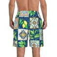 thumbnail image 3 of Disketp Men'S Swim Trunks Hawaiian Breathable Surf Beach Swimsuits Mesh Lining Beach Shorts With Pockets-Lemon And Leaves, 3 of 9