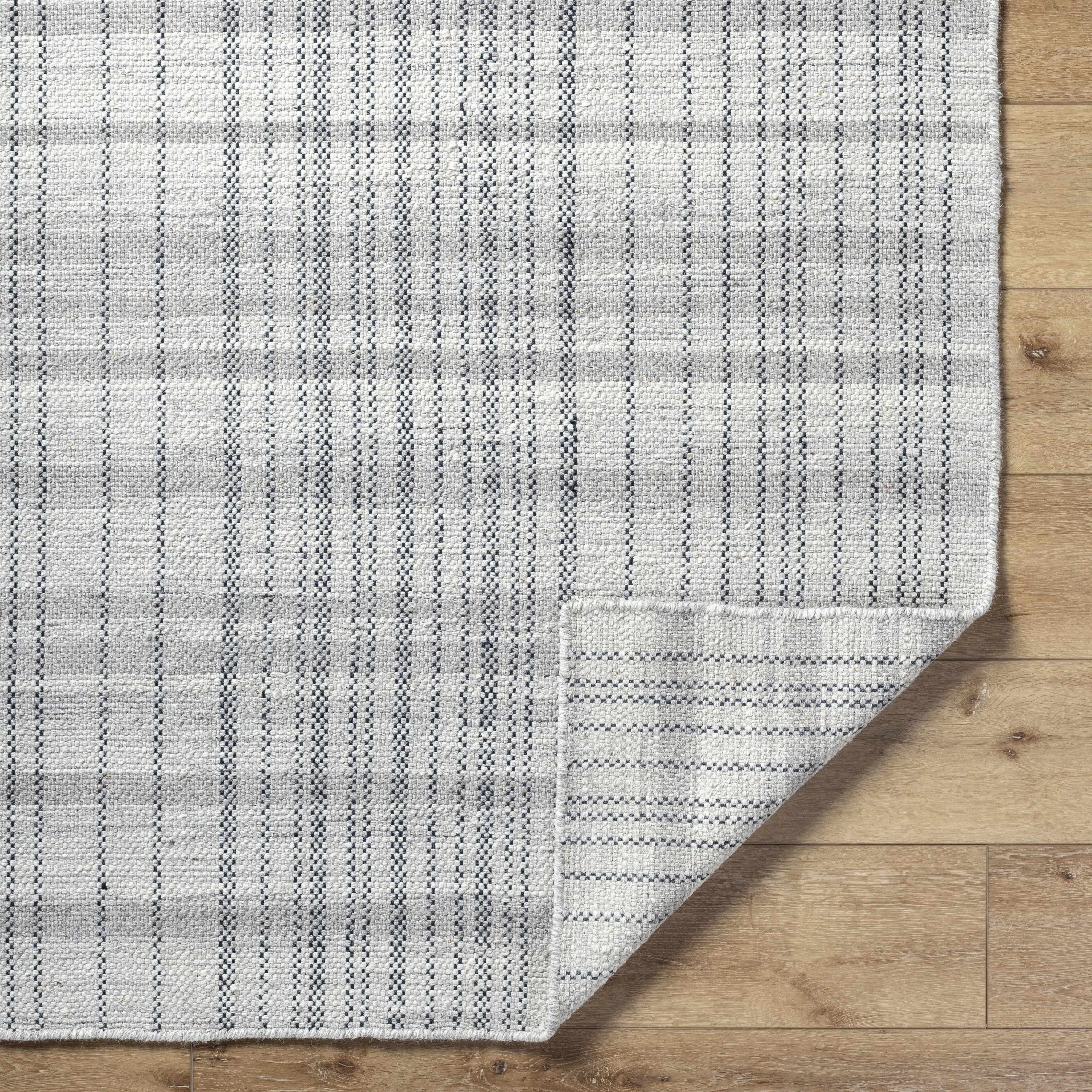 Hauteloom Nissa Wool Living Room, Bedroom Area Rug - Traditional, Transitional - Light Silver, Slate Blue, Sterling Gray - 3'6" x 5'6"