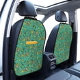 thumbnail image 3 of Fuzoiu Funny Animals in Jungle Print 2 Pack Kick Mat Back Seat Protector With 3 Storage Pockets, Universal Car Seat Back Organizer For Kids Pets, Waterproof Backseat Protector For Most Car, 3 of 8