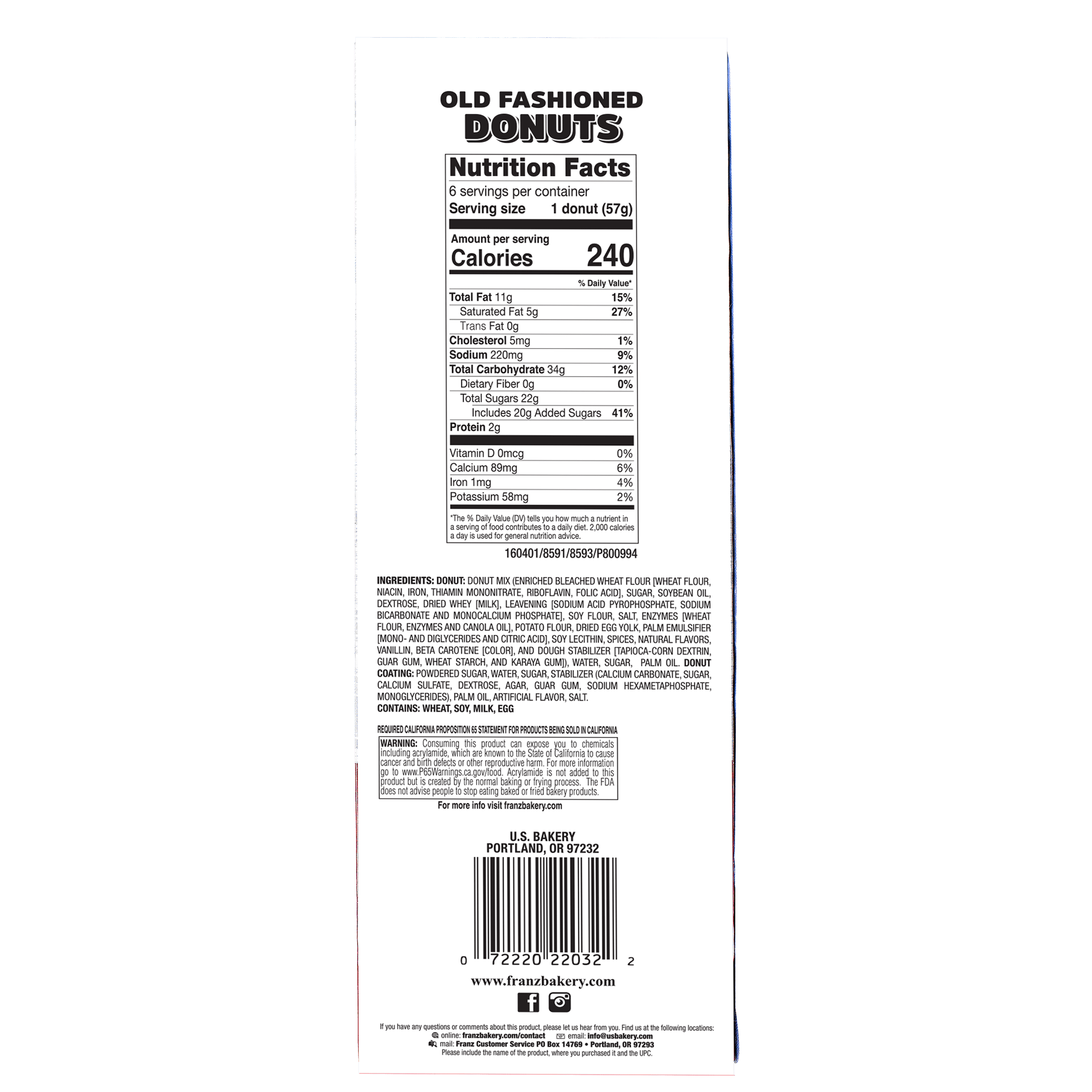 (3 pack) Franz Old Fashioned Donuts, 12 oz, 6 Count