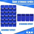 thumbnail image 3 of 24 Pcs Storage Bins Parts Racks, Wall Mounted Tool Storage Bins, Plastic Stackable Garage Storage Bin Organizer for Screws Bolts Nuts Nails Beads Small Hardware Parts Storage Men Gift Tools, 3 of 7