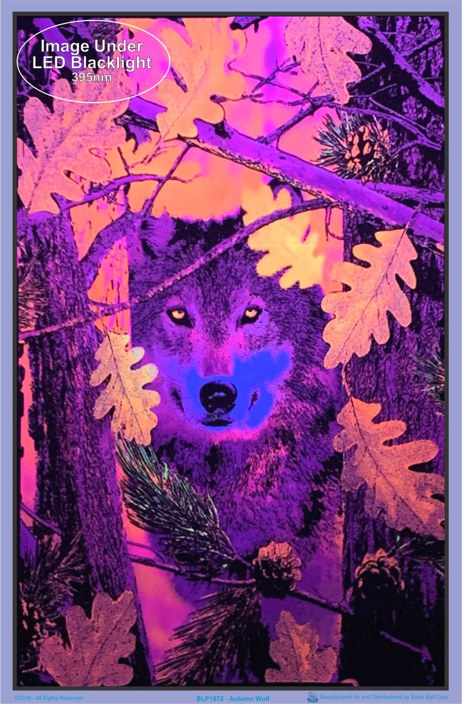 Autumn Wolf Blacklight Poster Wall Decoration FREE SHIPPING