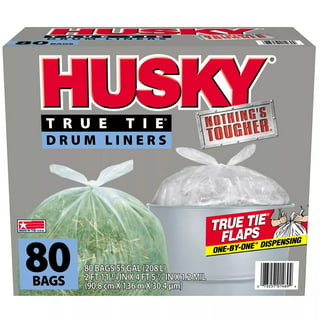 Husky 13 Gal Flap Tie 80 Ct White Tall Kitchen Bag 