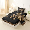 thumbnail image 2 of Erosebridal Initial Alphabet M Twin Sheet Sets,Kids Brown Cheetah Pattern Bowtie Bedding For Leopard Lovers 3 Pieces, 2 of 6