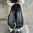 thumbnail image 5 of FYDUU Boys Baggy Jeans For Big Kids Relaxed Fit Denim Pants Elastic Waistband Durable Cargo Jeans Casual Trousers For School Play Everyday Wear 8-9 Years, 5 of 9