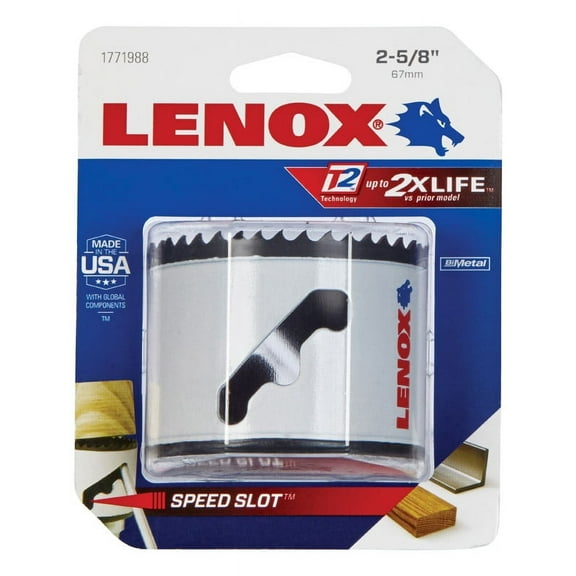 Lenox Speed Slot 2-5/8 in. Dia. x 1.5 in. L Bi-Metal Hole Saw 1/2 in. 1 pc.
