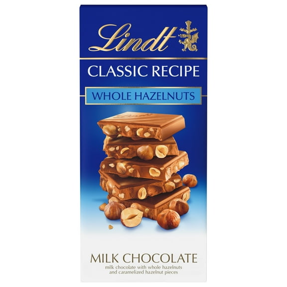 Lindt Classic Recipe Whole Hazelnut Milk Chocolate Candy Bar, 5.3 oz.