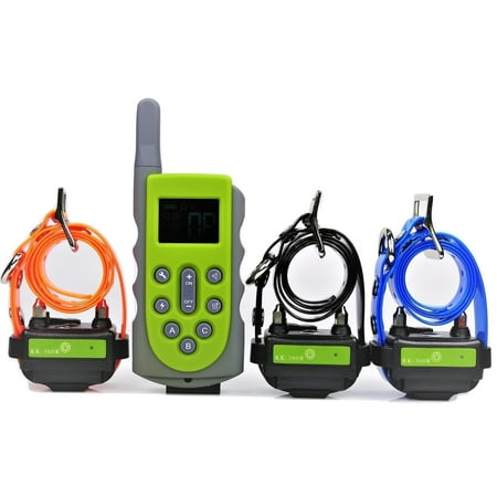 KOOLKANI 650 Yards Remote 3 Dog Training Collar Obedience  Pet Trainer Shock Collar:Rechargeable Waterproof Correction Collar for Small,Medium,Large