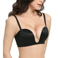 thumbnail image 3 of Exerin Women's Strapless Bras Underwire Anti-Slip Padded Multiway Push Up Bra(Black,38B), 3 of 6