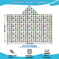 thumbnail image 2 of Colorful Skull Pattern Hooded Bath Towel，60"x35" for Ages 3 To 12 Kids, Quick Dry Lightweight Soft Microfiber Hood Beach Towel Cover Up for Kids, 2 of 7